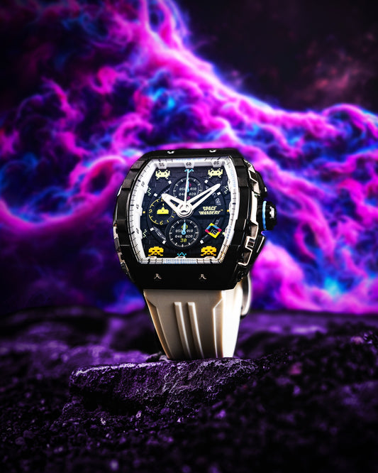 Nubeo Men's 48mm Magellan Space Invaders Limited Edition Strap Watch