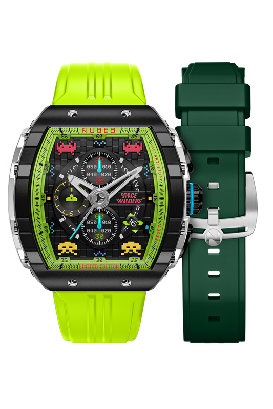 Nubeo Men's 48mm Magellan Space Invaders Limited Edition Strap Watch