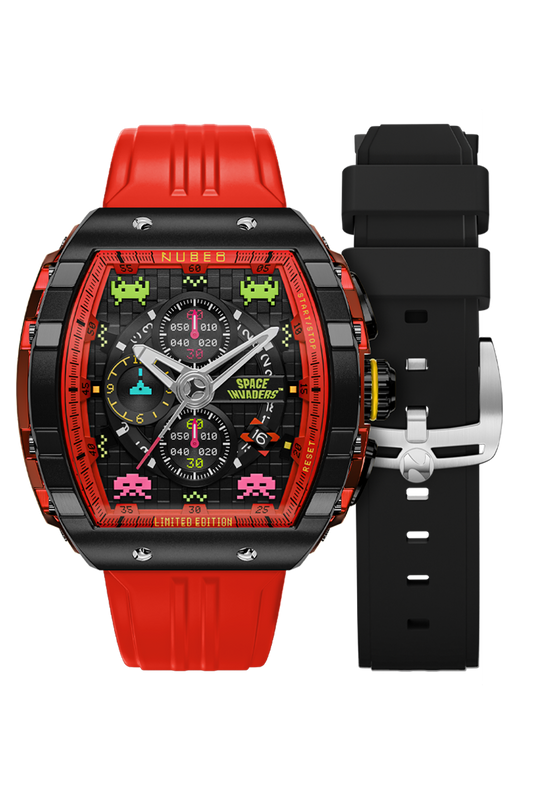 Nubeo Men's 48mm Magellan Space Invaders Limited Edition Strap Watch