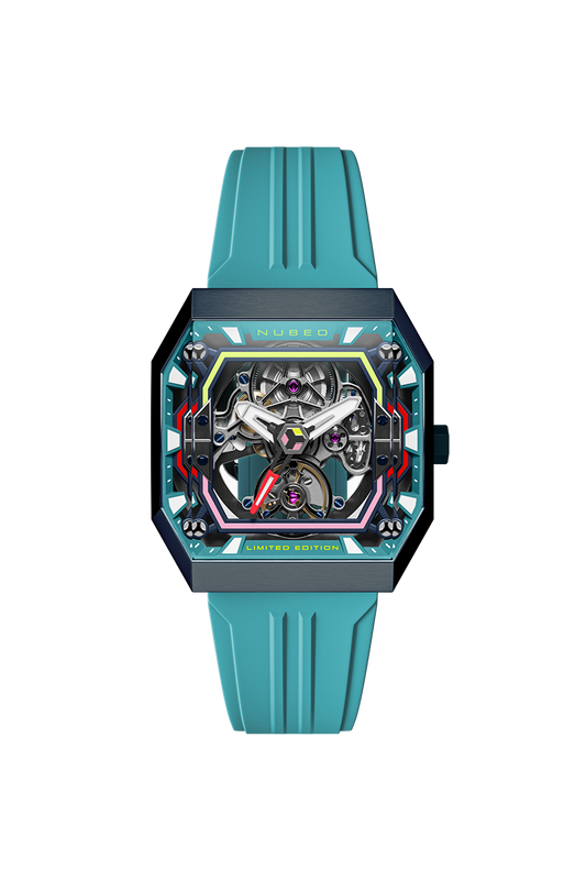 Nubeo Men's 42mm Console Automatic IBEX Limited Edition Rubber Strap Watch