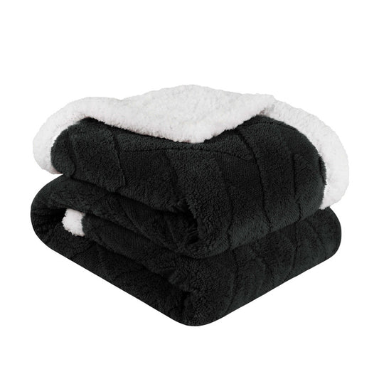 Superior Nuuk Jacquard Lattice Fleece Sherpa Reversible Blanket