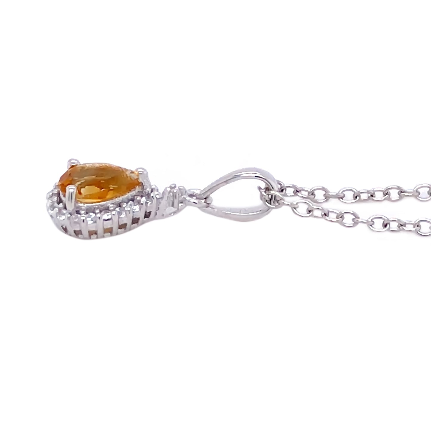 Gilded Lane 10K Gold Gem & Created White Sapphire Halo Pendant