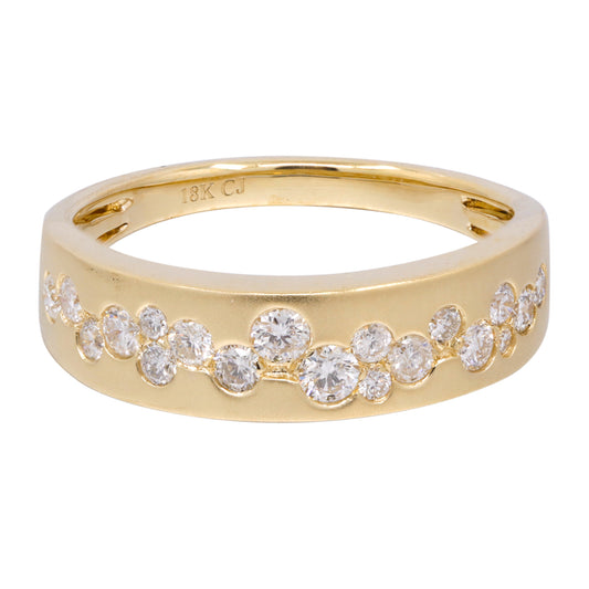 Beverly Hills Elegance 14K Gold 0.53ctw Diamond Burnished Band Ring