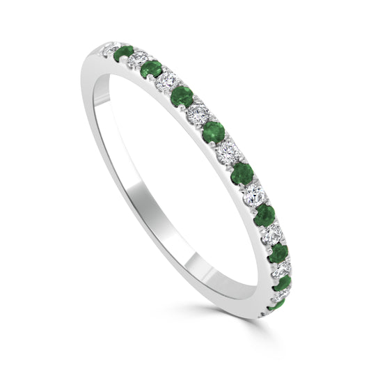 Sabrina Designs 14K Gold Precious Gemstone & Diamond Alternating Half Band Ring