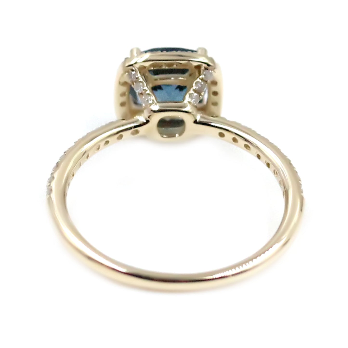 Gilded Lane 10K Gold 6.5mm Cushion Cut Gem & Diamond Ring