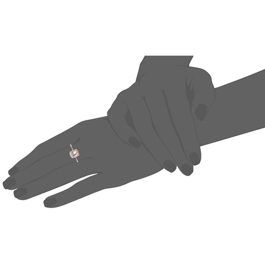 Gilded Lane 10K Gold 7x5mm Cushion-Cut Gem & Diamond Halo Ring