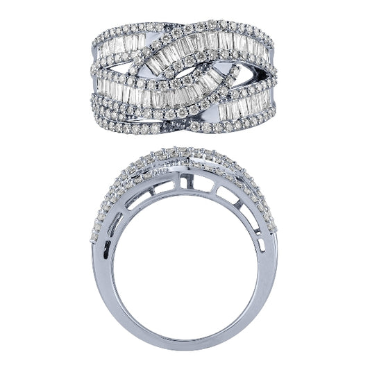 Morris & David 14K Gold 1.50ctw Diamond Interlocking Crossover Ring