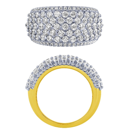 Morris & David 14K Gold 2.00ctw Diamond Pave Wide Band Ring