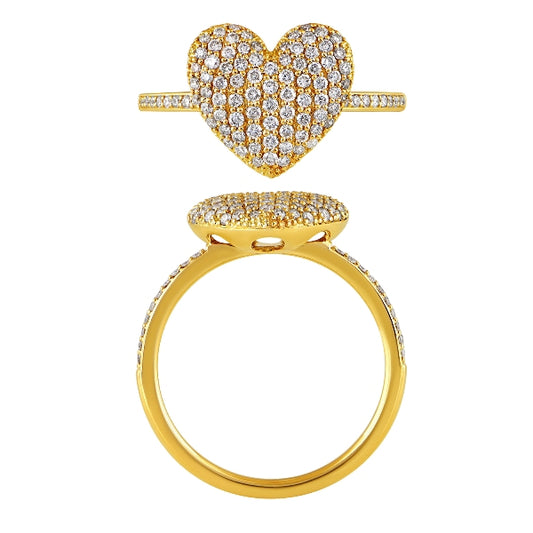 Morris & David 14K Gold 0.50ctw Diamond Pave Heart Ring