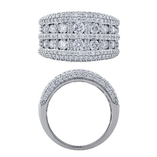 Morris & David 14K Gold 2.00ctw Diamond Graduated Wide Band Ring