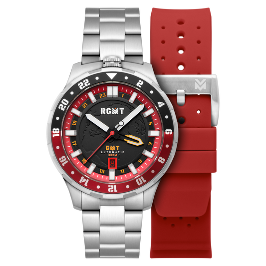 RGMT Men's 46mm Globemaster Automatic GMT Interchangeable Watch