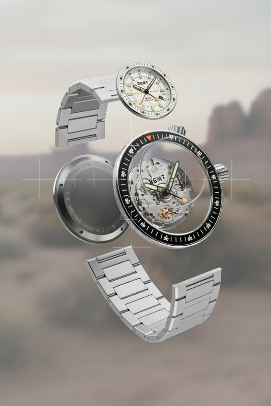 RGMT Men's 44mm Marksman Automatic GMT Bracelet Watch
