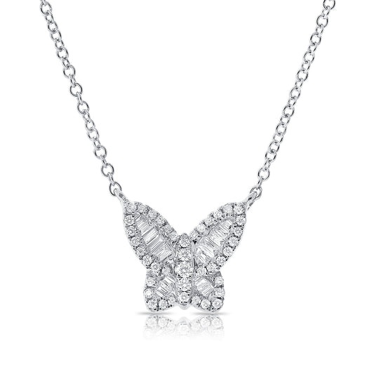 Sabrina Designs 14K Gold 0.20ctw Diamond Butterfly Necklace