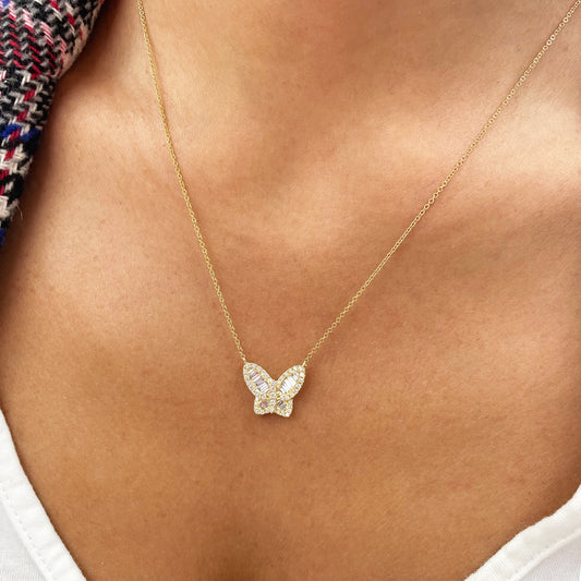 Sabrina Designs 14K Gold 0.20ctw Diamond Butterfly Necklace