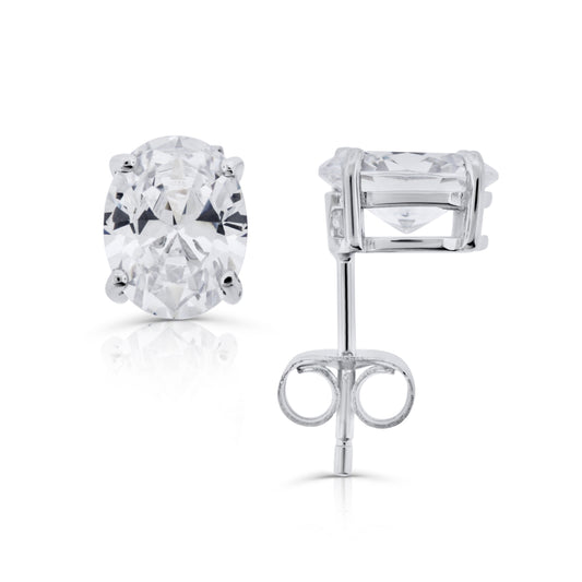 Brilliante Sterling Silver Simulated Choice of Cut Diamond Stud Earrings