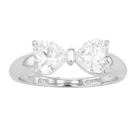 Brilliante Sterling Silver 6mm Heart Simulated Diamond Ring Choice of Color