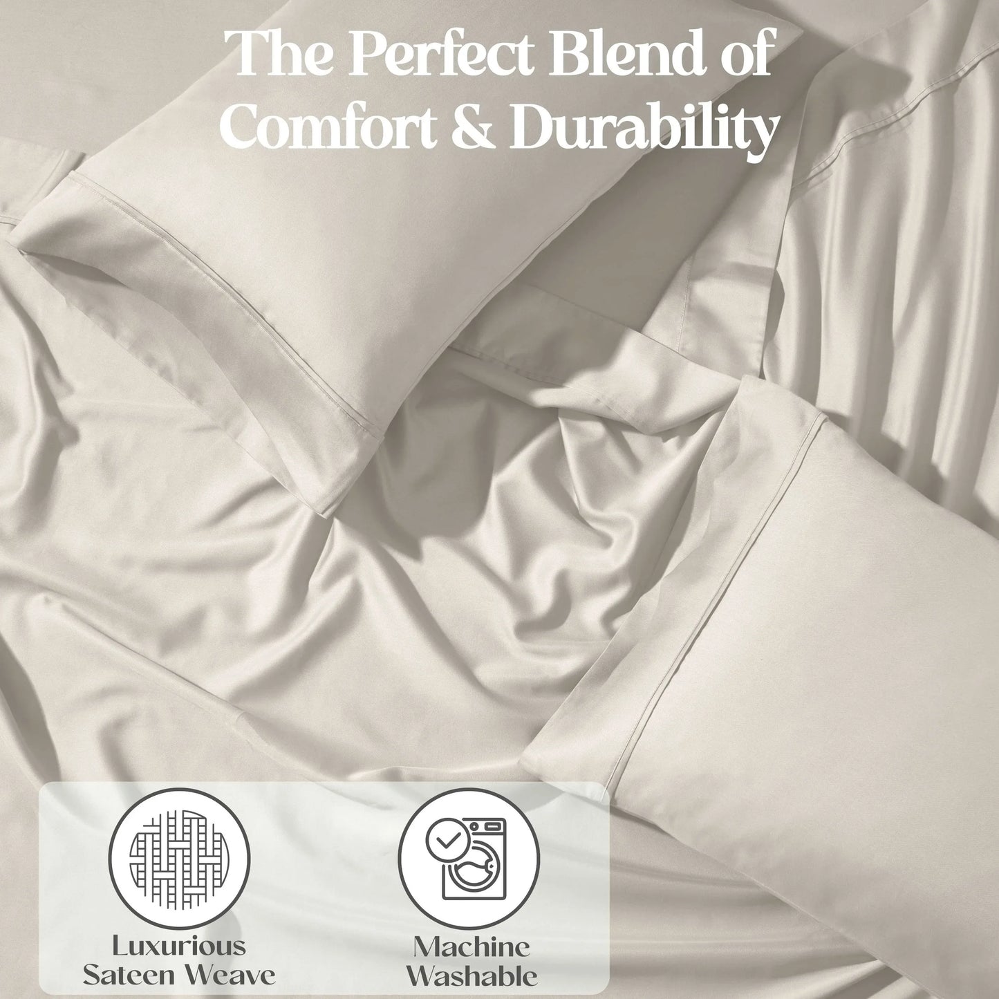 Superior 1200 Thread Count Cotton Blend Deep Pocket Solid 4-Piece Sheet Set
