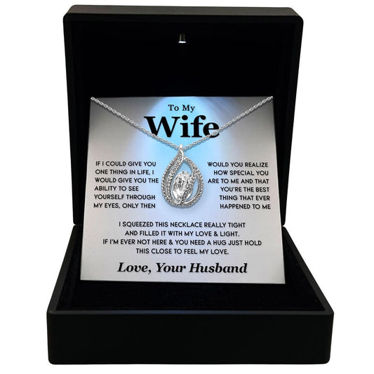 TRYNDI Rhodium Plated "To My Wife" Swarovski Crystal Necklace