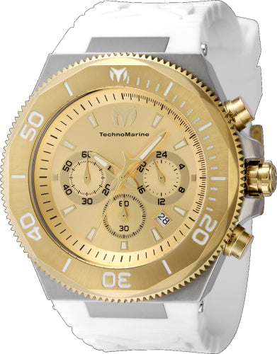TechnoMarine Men's 49mm Manta Ocean Quartz Chronograph Silicone Strap Watch