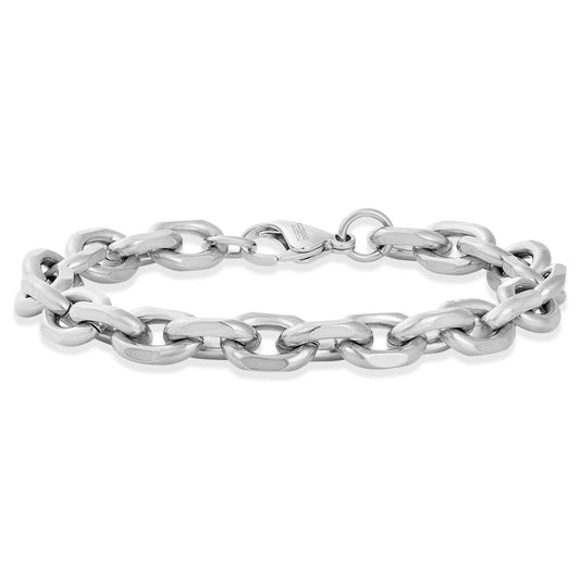 Invicta Men's Stainless Steel 10.5mm Polished Knife-Edge Oval Link Bracelet