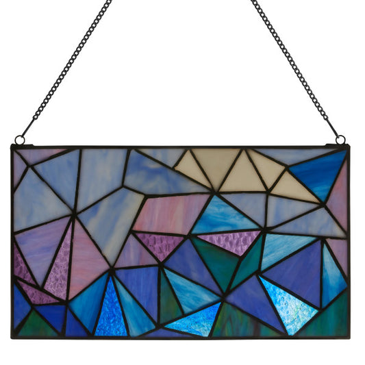 Tiffany-Style Lighting Geometric Abstract Stained Glass Window Panel
