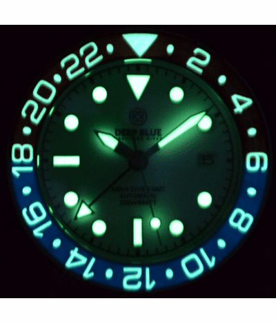 Deep Blue 40mm Aqua Diver Automatic GMT Sapphire Bezel Bracelet Watch