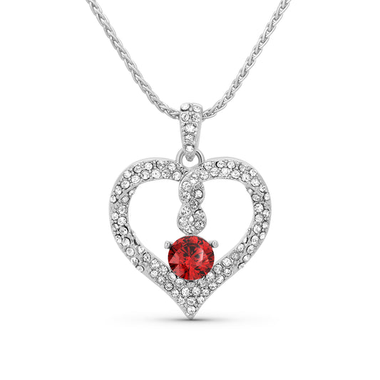 TRYNDI Rhodium Plated "Infinity" Simulated Birthstone & Swarovski Crystal Necklace