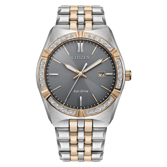 Citizen Men's 40mm Eco-Drive Quartz Date Diamond Accent Bracelet Watch - BM7646-55H