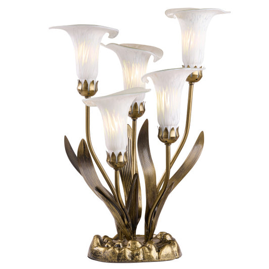 Tiffany-Style Lighting 20"H Hand Blown Glass 5 Calla Lily Uplight Accent Lamp