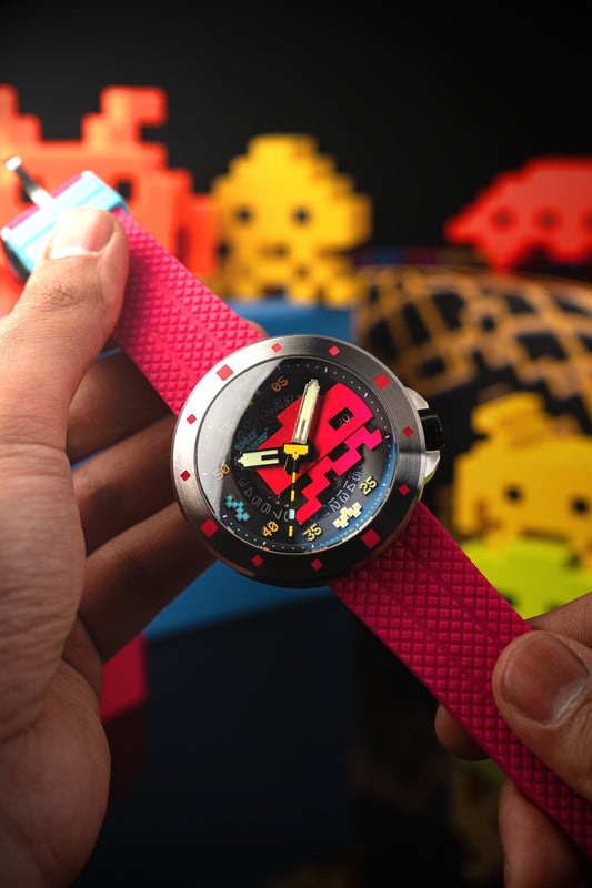 Nubeo Men's 50mm Cassini Space Invaders Automatic Limited Edition Strap Watch