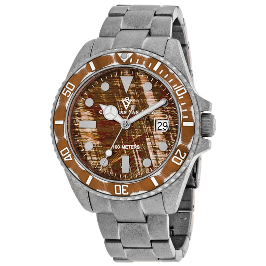Christian Van Sant Men's 44mm Montego Vintage Quartz Date Distressed Bracelet Watch