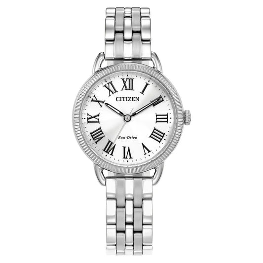 Citizen Women's 29mm Classic Quartz Fluted Bezel Roman Numeral Bracelet Watch - EM1050-56A