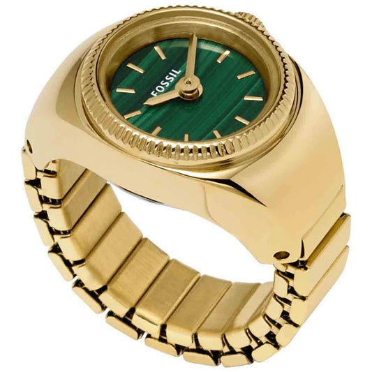 Fossil Women's 15mm Quartz Malachite Dial Ring Watch