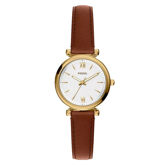 Fossil Women's Carlie 28mm Quartz Leather Strap Watch