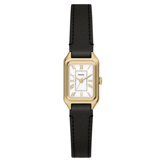 Fossil Women's Raquel 18mm Quartz Roman Numeral Rectangle Leather Strap Watch
