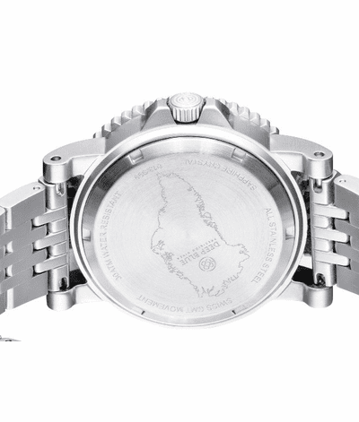 Deep Blue 44mm Green Land Quartz Dual Time Silicone Strap Watch