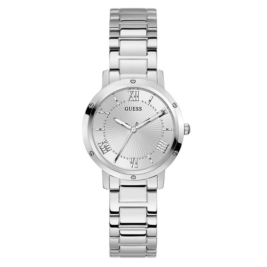 Guess Women's 34mm Dawn Quartz Monochromatic Silvertone Bracelet Watch