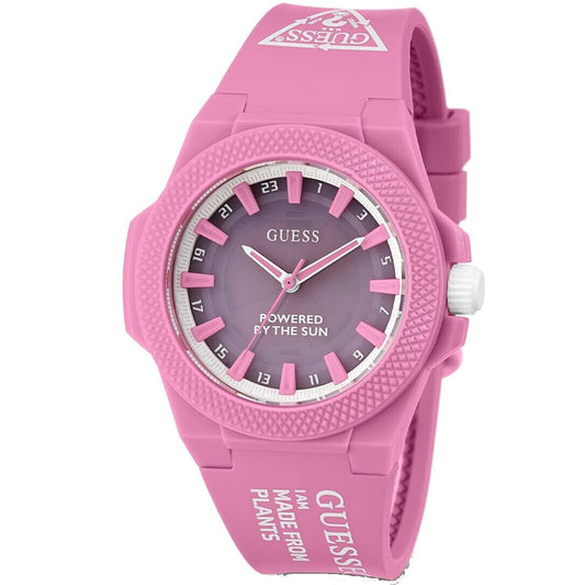 Guess Women's 40mm Outspoken Quartz Synthetic Case Pink Rubber Strap Watch