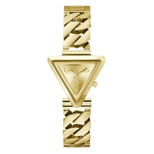 Guess Women's 34mm Fame Quartz Monochromatic Triangle Curb Link Bracelet Watch
