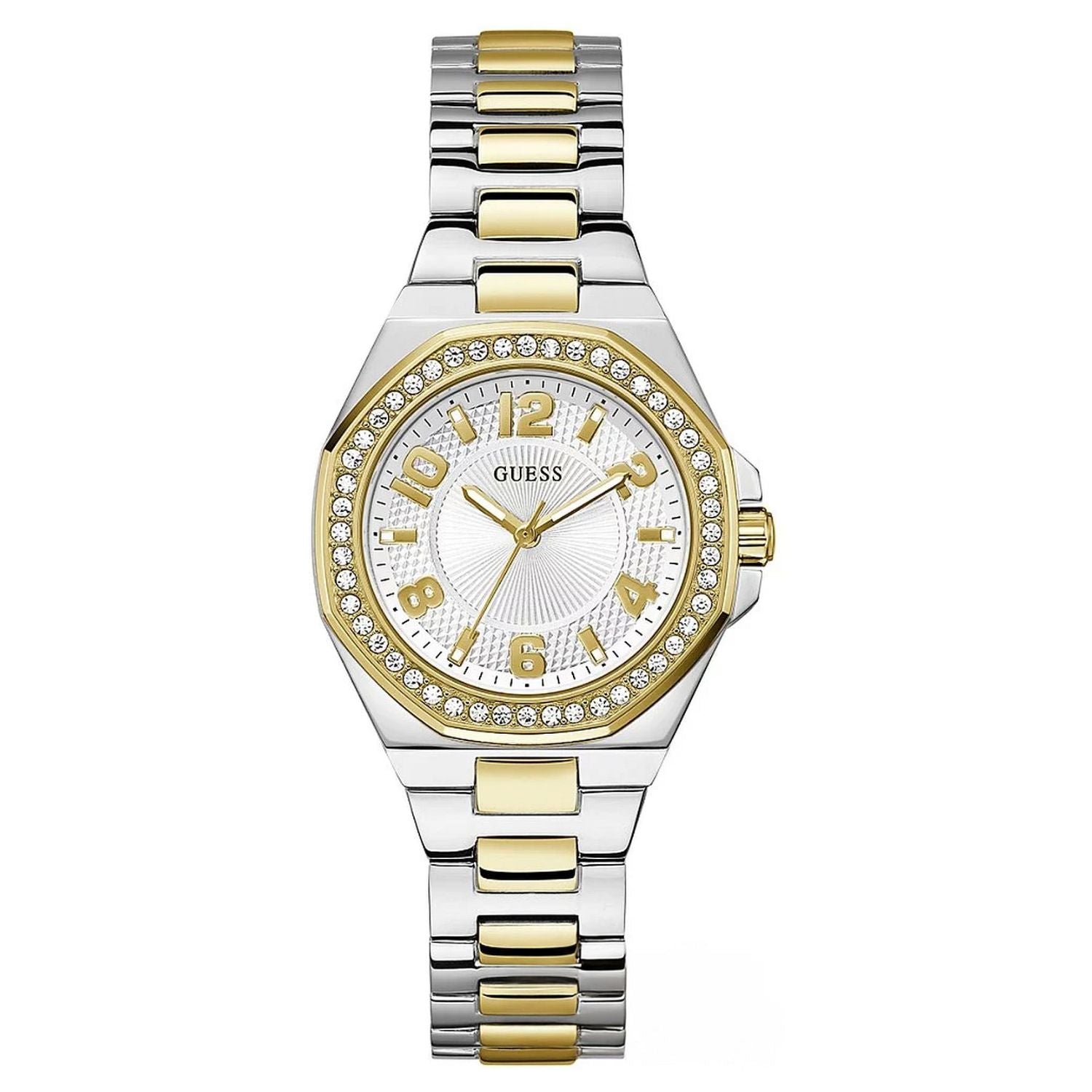 Guess Women\'s Two-Tone Silver and Gold Watch Amazon.com: GUESS Silver + Gold-Tone Bracelet Watch with  main image 2