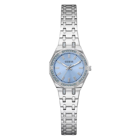 Guess Women's 25mm Pixie Quartz Light Blue Dial Crystal Accented Bracelet Watch