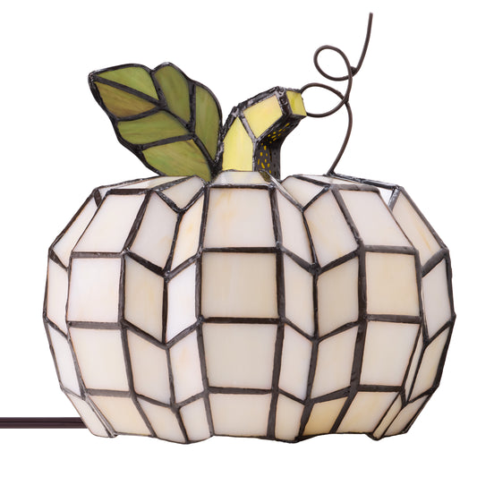 Tiffany-Style Lighting 9" Patch the Pumpkin Stained Glass Accent Lamp