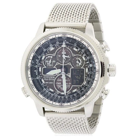 Citizen Men's 48mm Promaster Navihawk A-T Eco-Drive Quartz Atomic Clock Mesh Bracelet Watch - JY8030-83E