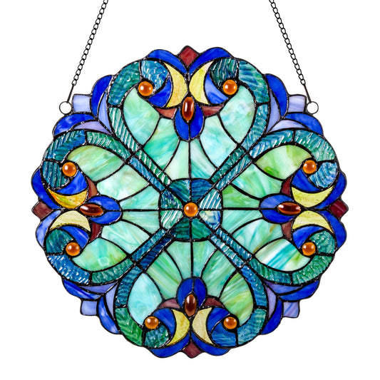 Tiffany-Style Lighting 12" Stained Glass Halston Window Panel