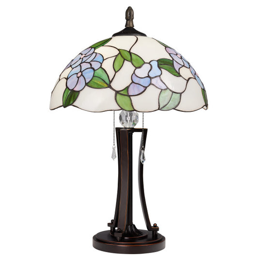 Tiffany-Style Lighting 24.75" Tula Bowl Shade Stained Glass Table Lamp