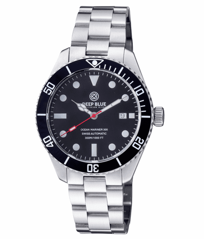 Deep Blue 42mm Ocean Mariner 300 Swiss Automatic Ceramic Lume Bezel Bracelet Watch