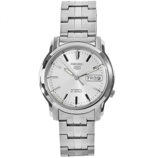 Seiko Men's Series 5 38mm Automatic Date & Day Silvertone Bracelet Watch
