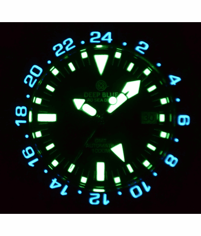 Deep Blue 45mm Pro Sea Diver Expedition Automatic GMT Ceramic Bezel Bracelet Watch