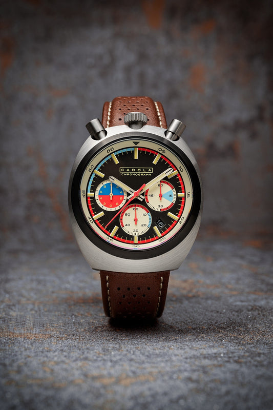 Cadola Men's 42mm Testa Di Toro Quartz Chronograph Leather Strap Watch