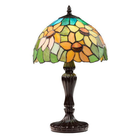 Tiffany-Style Lighting 16.5"H Sunflower Stained Glass Table Lamp